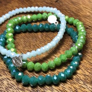 Set of 3 Lizas Faceted Czech Crystal Bracelets New